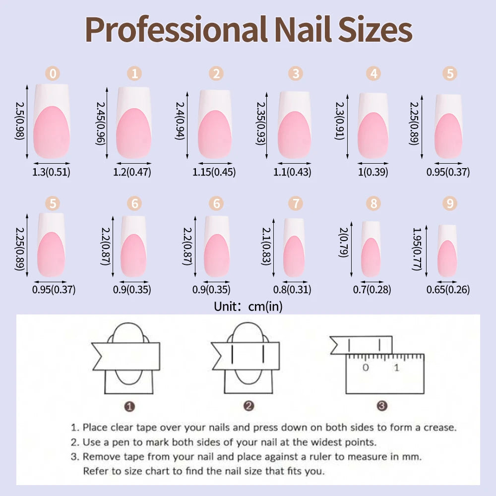 120pcs Pink French Tip Press-On Nails Medium Length Square Shape With Glossy Finish False Nails Full Cover Pre-Shaped Fake Nails--ANDROMEDA QUINNS | AURELLE'S-ANDROMEDA QUINNS | AURELLE'S