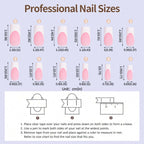 120pcs Pink French Tip Press-On Nails Medium Length Square Shape With Glossy Finish False Nails Full Cover Pre-Shaped Fake Nails--ANDROMEDA QUINNS | AURELLE'S-ANDROMEDA QUINNS | AURELLE'S