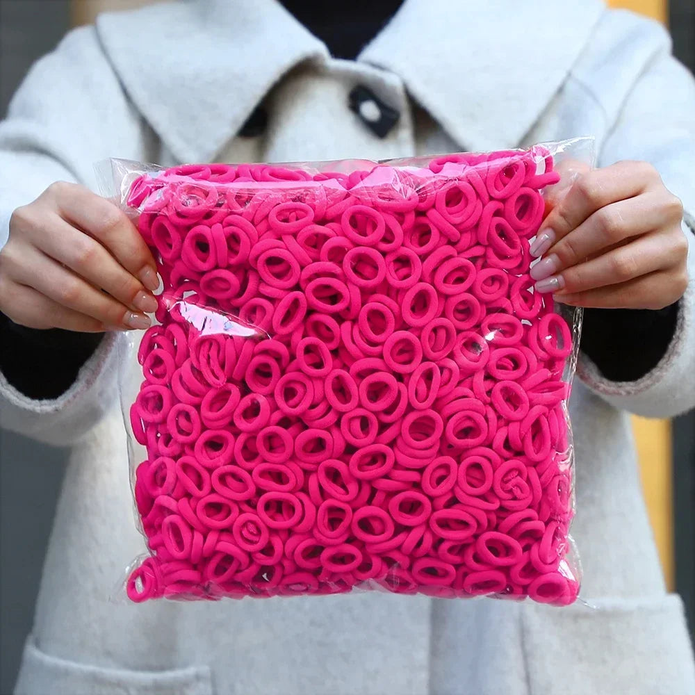 50Pcs/bag Colorful Basic Nylon Ealstic Hair Ties for Girls Ponytail Hold Scrunchie Rubber Band Kid Fashion Hair Accessories--ANDROMEDA QUINNS | AURELLE'S-ANDROMEDA QUINNS | AURELLE'S