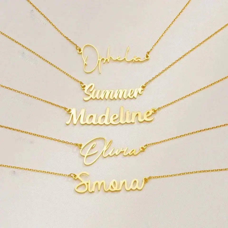 Customized Name Letter Necklace Personalized Stainless Steel Simple Pendant Clavicle Chain Women's Jewelry Valentine's Day Gift--ANDROMEDA QUINNS | AURELLE'S-ANDROMEDA QUINNS | AURELLE'S
