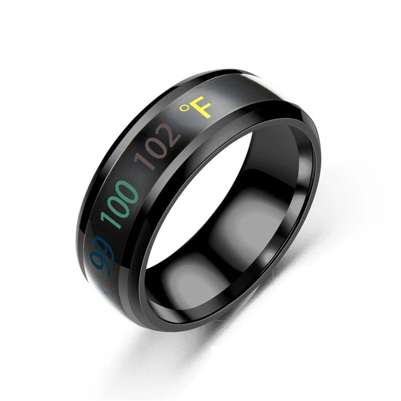 Smart Stainless Steel Multifunctional Ring for Couple Mood Feeling Intelligent Temperature Sensitive Rings Waterproof Jewelry--ANDROMEDA QUINNS | AURELLE'S-ANDROMEDA QUINNS | AURELLE'S