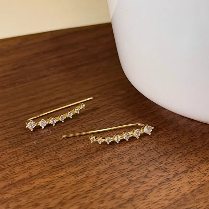 14K Gold Plated Exquisite Zircon Stud Earrings for Women Trendy 2024 New Fashion Earring Party Jewelry Gifts--ANDROMEDA QUINNS | AURELLE'S-ANDROMEDA QUINNS | AURELLE'S