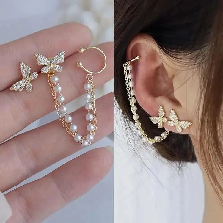 925 Silver Needle Purple Butterfly Long Tassel Earrings For Women Jewelry 2025 Trending Korean Fashion Luxury Crystal Earrings--ANDROMEDA QUINNS | AURELLE'S-ANDROMEDA QUINNS | AURELLE'S