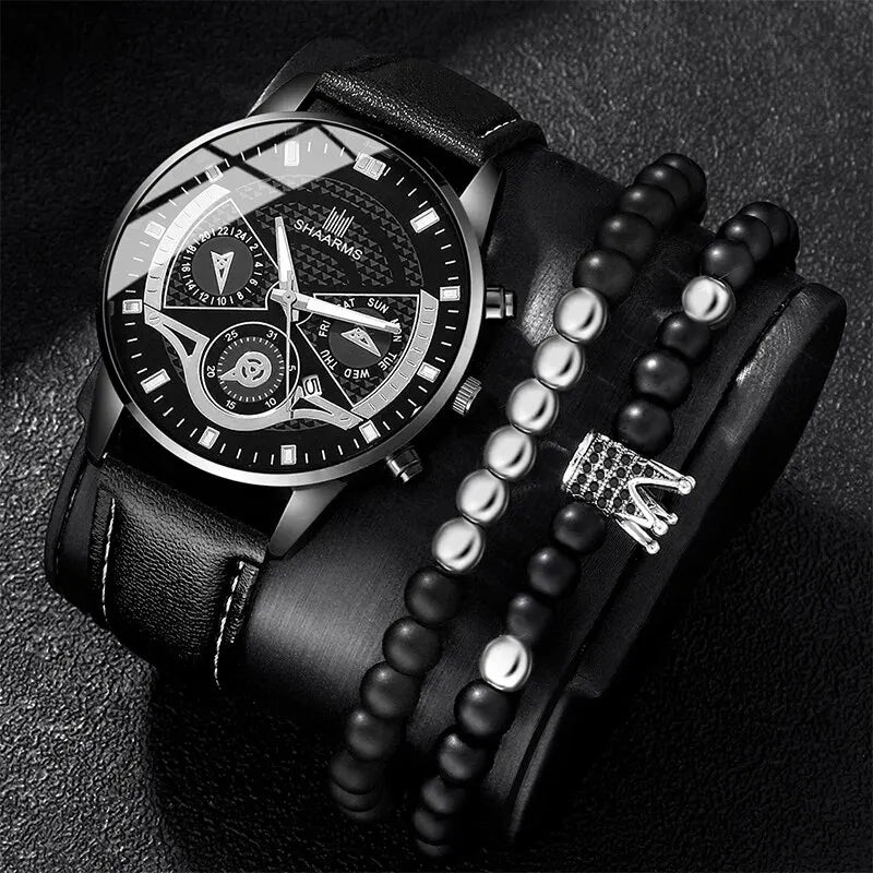 3PCS Set Men Watch Minimalist Men's Fashion Ultra Thin Watches Simple Men Business Leather Quartz Wristwatch Relogio Masculino--ANDROMEDA QUINNS | AURELLE'S-ANDROMEDA QUINNS | AURELLE'S