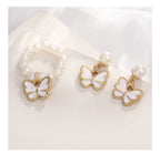 4pcs/Set Sweet Jewelry Set Butterfly Pendant Imitation Pearl Necklace for Women Pearl Earrings Girl Jewellery Women Gift--ANDROMEDA QUINNS | AURELLE'S-ANDROMEDA QUINNS | AURELLE'S