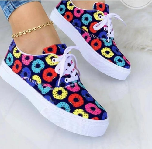 2022 Fashion Graffiti Women Sneakers Trainers Shoes--ANDROMEDA QUINNS | AURELLE'S-ANDROMEDA QUINNS | AURELLE'S