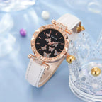 6/1pcs Set Women Watch Ring Necklace Earrings Bracelet Set Watches Butterfly Leather Strap Ladies Quartz WristWatch (No Box)--ANDROMEDA QUINNS | AURELLE'S-ANDROMEDA QUINNS | AURELLE'S
