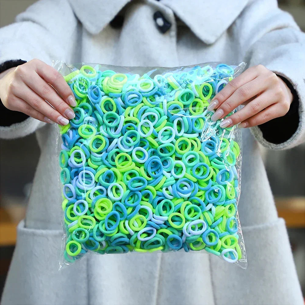 50Pcs/bag Colorful Basic Nylon Ealstic Hair Ties for Girls Ponytail Hold Scrunchie Rubber Band Kid Fashion Hair Accessories--ANDROMEDA QUINNS | AURELLE'S-ANDROMEDA QUINNS | AURELLE'S