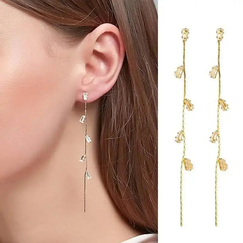 925 Silver Needle Purple Butterfly Long Tassel Earrings For Women Jewelry 2025 Trending Korean Fashion Luxury Crystal Earrings--ANDROMEDA QUINNS | AURELLE'S-ANDROMEDA QUINNS | AURELLE'S
