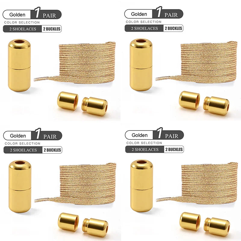 1Pair/2Pairs/4Pairs No Tie Shoe Laces Colorful Buckle Shoelaces Pearl Light Colorful Fashion Without Ties Elastic Laces Sneaker--ANDROMEDA QUINNS | AURELLE'S-ANDROMEDA QUINNS | AURELLE'S