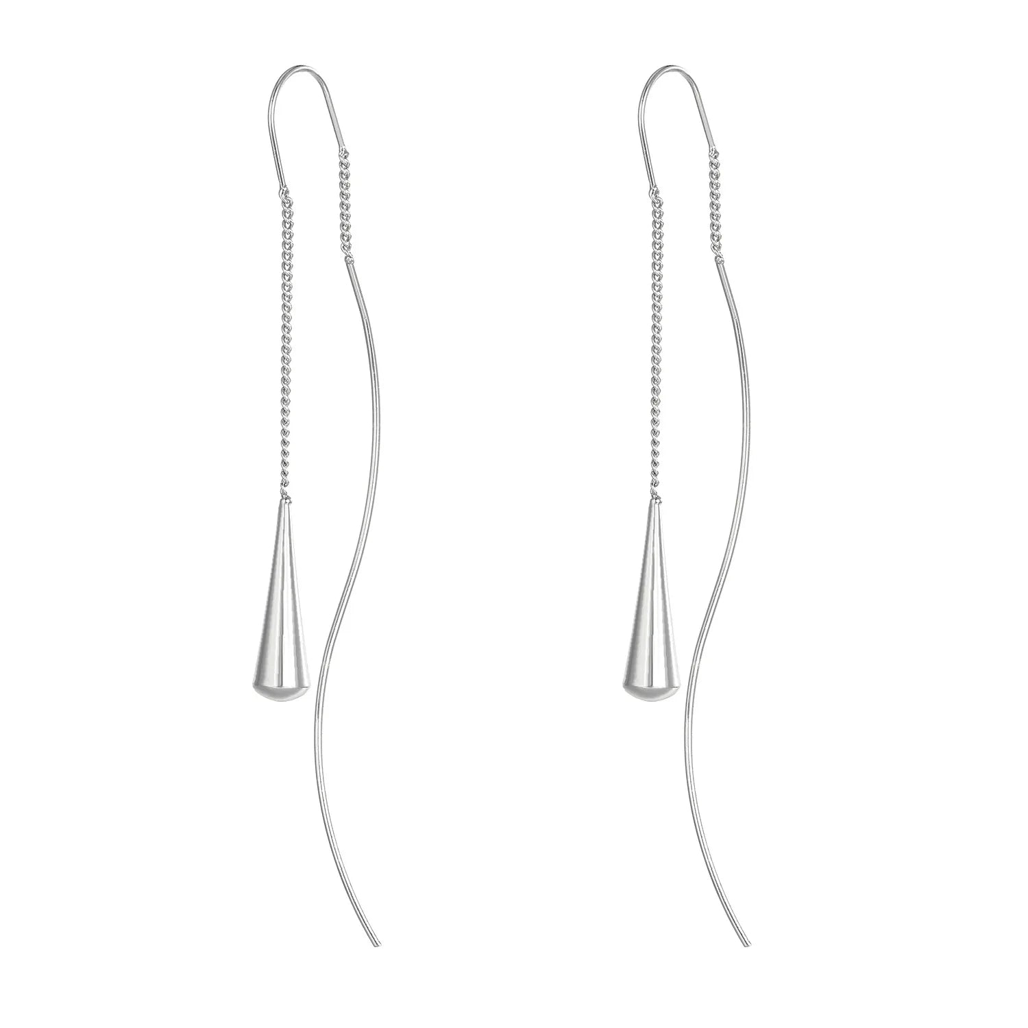 925 Silver Needle Korean Fashion Long Chain Tassel Earrings For Women Metal Earing Jewelry 2025 Trending Women's Drop Earrings--ANDROMEDA QUINNS | AURELLE'S-ANDROMEDA QUINNS | AURELLE'S