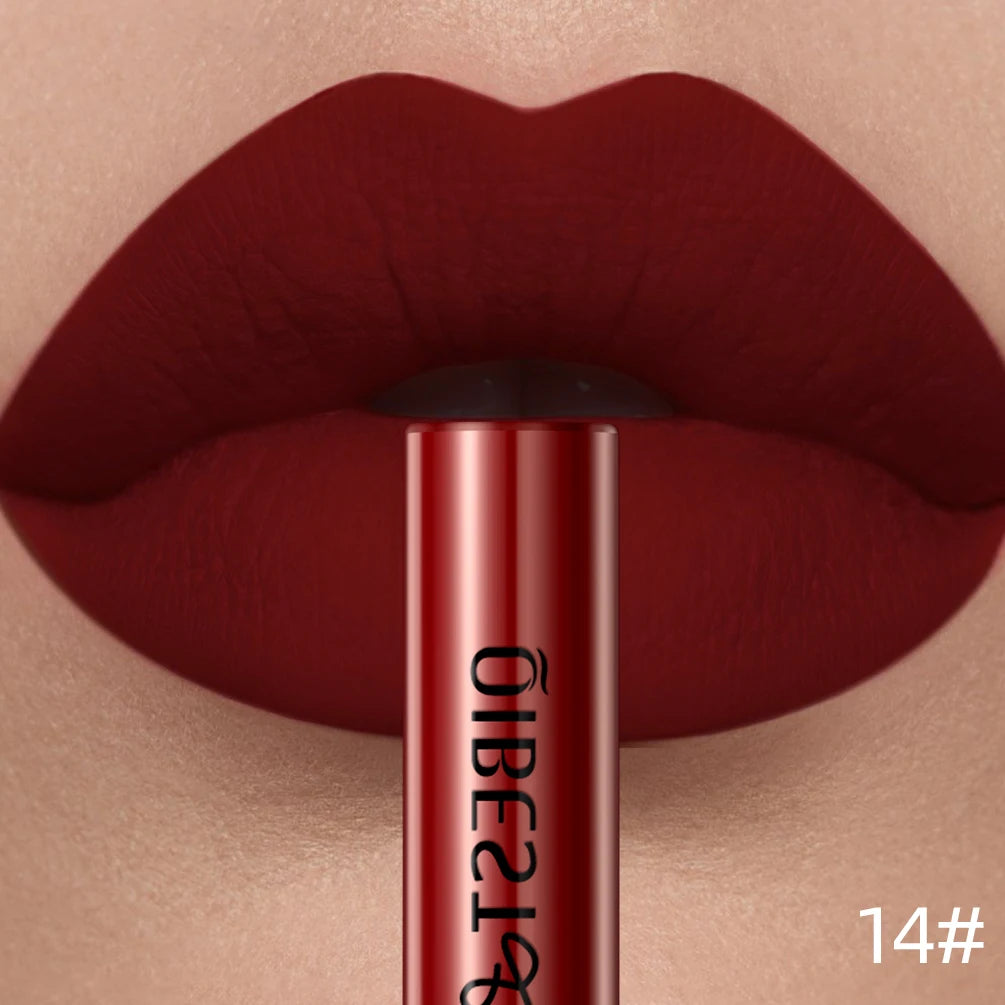 QIBEST Matte Liquid Lipstick Waterproof Long Lasting Velvet Lip Gloss Tint Tube Matte Nude Pigment Red Lipgloss Lips Makeup--ANDROMEDA QUINNS | AURELLE'S-ANDROMEDA QUINNS | AURELLE'S
