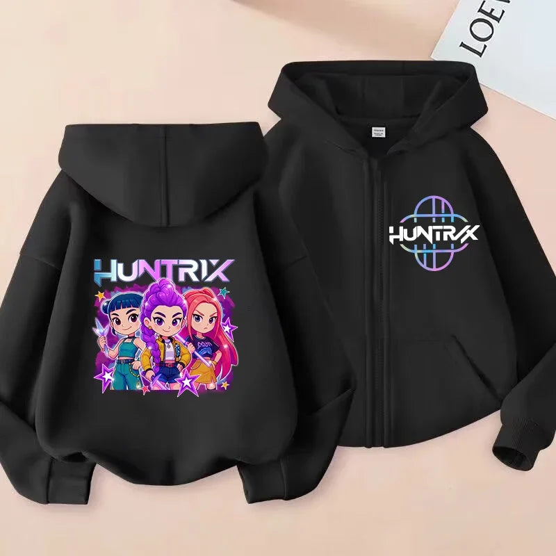 Y2k  Zip Up Sweatshirts Kpop Demon Hunters Hoodie Coat Children Clothes Kid Girl Boy Sweatshirt Zipper Hoody Baby Casual Top