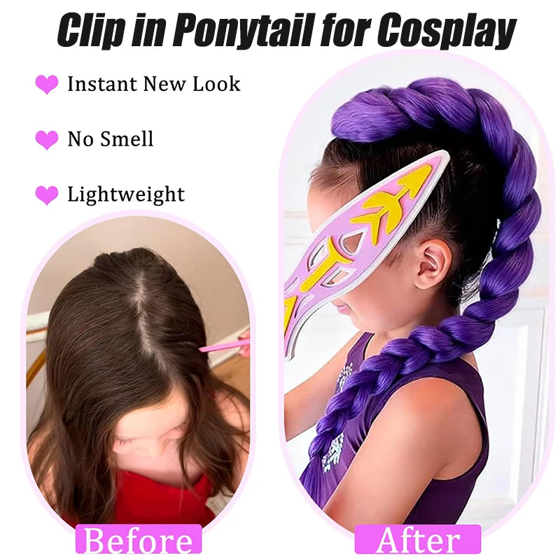 cosplay wig Skpop Witch Hunter Team Rumi purple wig Mira Zoe cosplay braided single dress