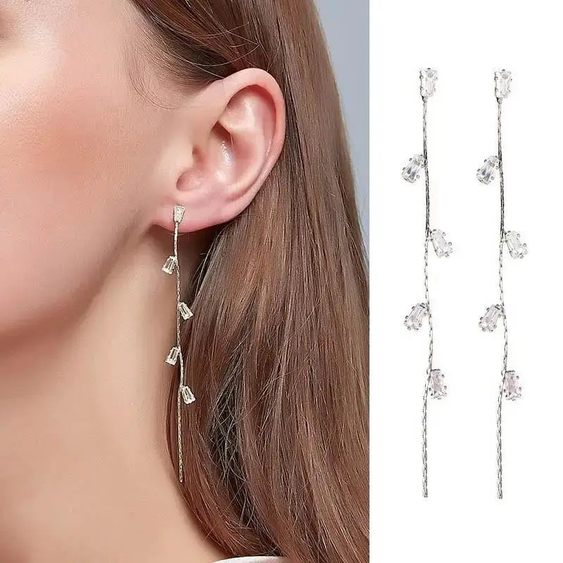 925 Silver Needle Purple Butterfly Long Tassel Earrings For Women Jewelry 2025 Trending Korean Fashion Luxury Crystal Earrings--ANDROMEDA QUINNS | AURELLE'S-ANDROMEDA QUINNS | AURELLE'S