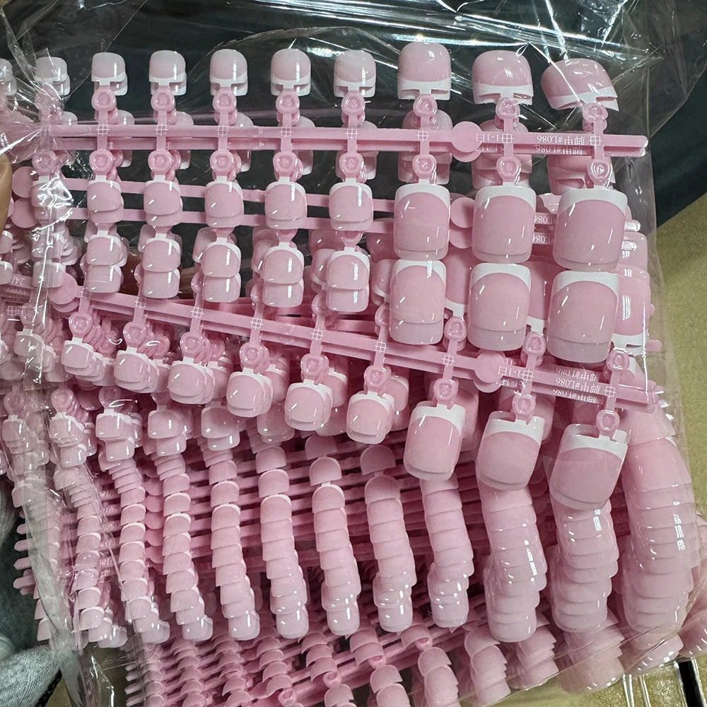 120pcs Short Square False Toe Nail Tips Pink French Soft Gel Press On Toenails White Edge Fake Toe nails Full Cover Toe Nail Tip--ANDROMEDA QUINNS | AURELLE'S-ANDROMEDA QUINNS | AURELLE'S