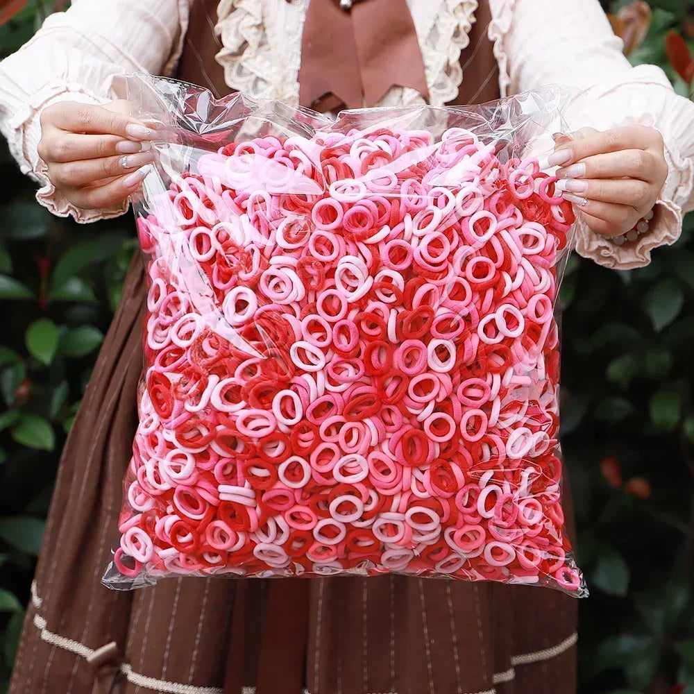 50Pcs/bag Colorful Basic Nylon Ealstic Hair Ties for Girls Ponytail Hold Scrunchie Rubber Band Kid Fashion Hair Accessories--ANDROMEDA QUINNS | AURELLE'S-ANDROMEDA QUINNS | AURELLE'S