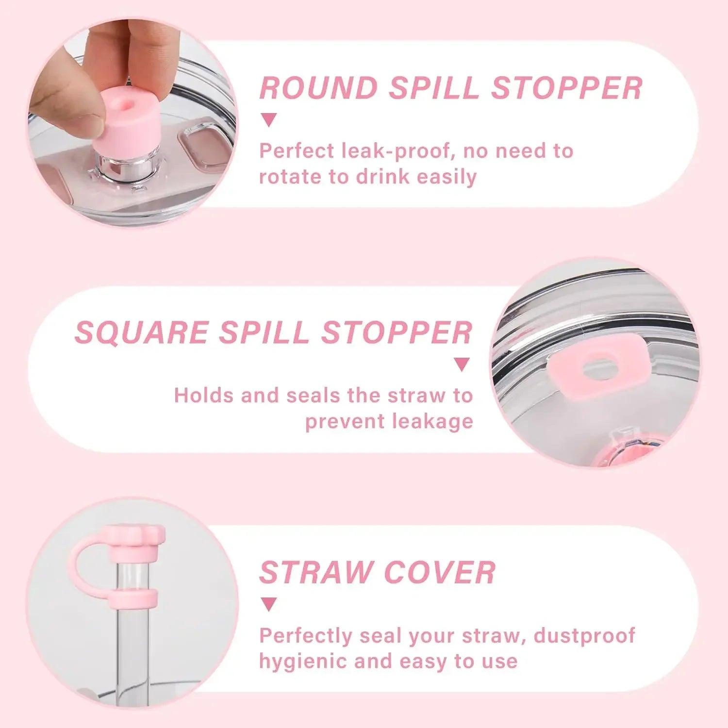 10PCS Accessories Set for Stanley Cup, 2 Straw and Brush and 1 Flower Charm Chain 3 Spill Proof Stopper Flowers Straw Cover Boot--ANDROMEDA QUINNS | AURELLE'S-ANDROMEDA QUINNS | AURELLE'S