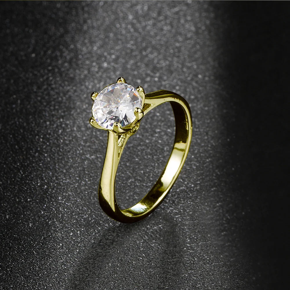 Classic Wedding Rings For Women Forever Simple Six Claws Zirconia Fashion Solitaire Engagement Marriage Gift Ring Jewelry KCR033--ANDROMEDA QUINNS | AURELLE'S-ANDROMEDA QUINNS | AURELLE'S