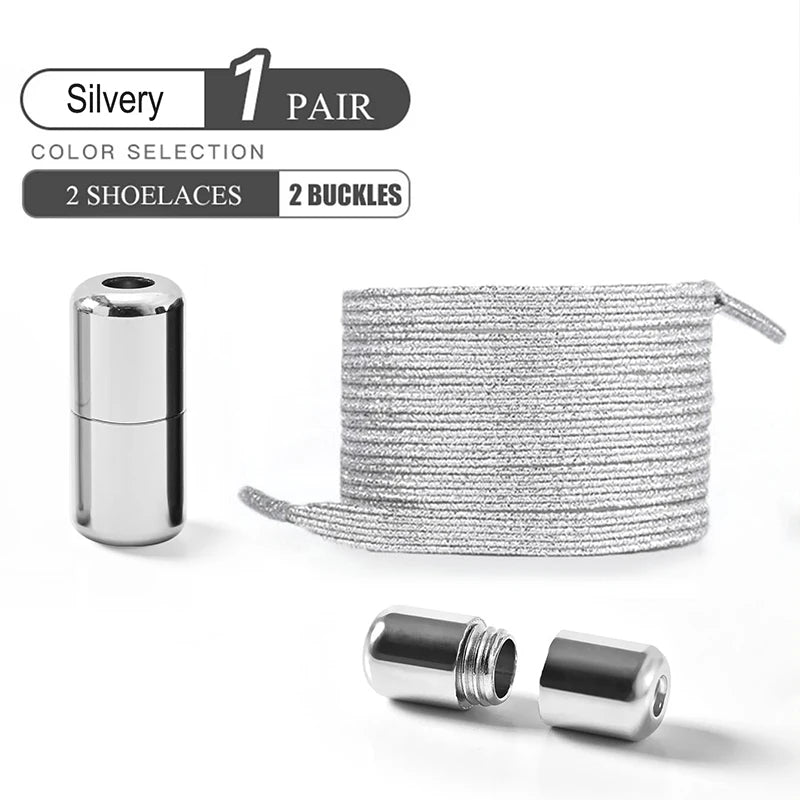 1Pair/2Pairs/4Pairs No Tie Shoe Laces Colorful Buckle Shoelaces Pearl Light Colorful Fashion Without Ties Elastic Laces Sneaker--ANDROMEDA QUINNS | AURELLE'S-ANDROMEDA QUINNS | AURELLE'S