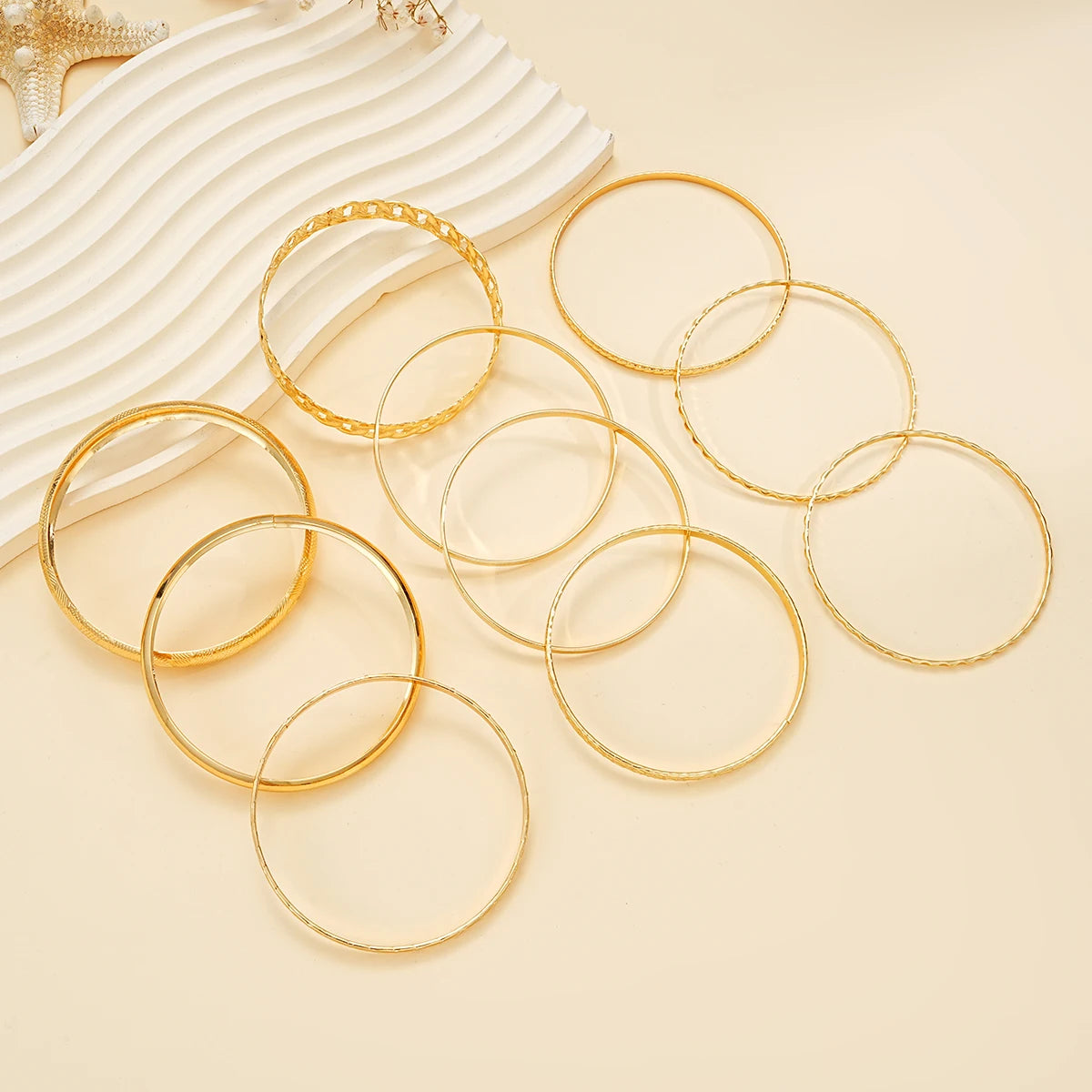 10 Pcs Punk Trendy Multilayer Bracelets Set for Women Elegant Delicate Twist Sparkling Adjustable Bangles Jewelry Couples Gifts--ANDROMEDA QUINNS | AURELLE'S-ANDROMEDA QUINNS | AURELLE'S