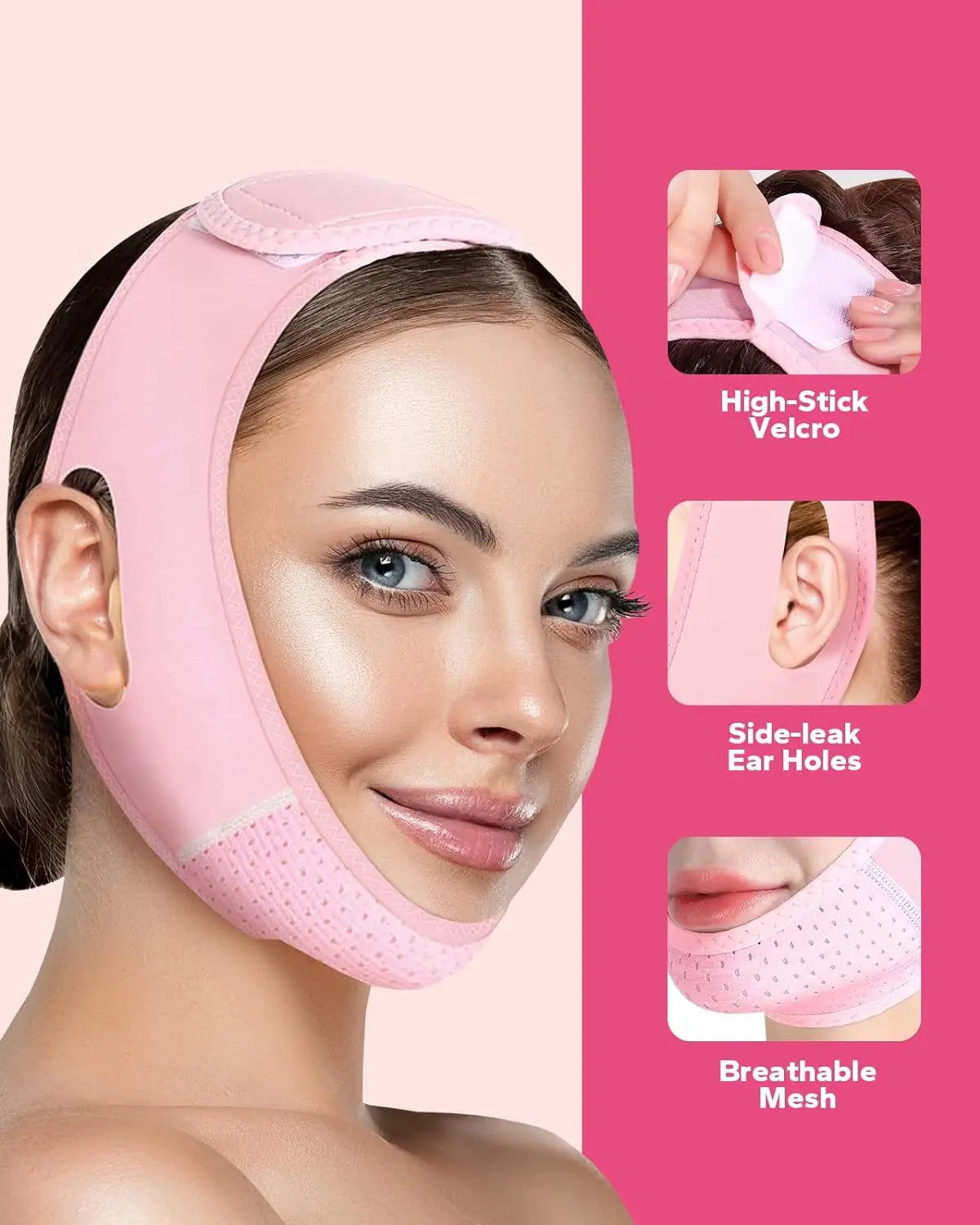 Reusable Face Strap, V Line Mask, Double Chin Reducer, Chin Up Patch, Chin Strap, V Shaped Belt, V Shaped Face Mask for Sagging--ANDROMEDA QUINNS | AURELLE'S-ANDROMEDA QUINNS | AURELLE'S