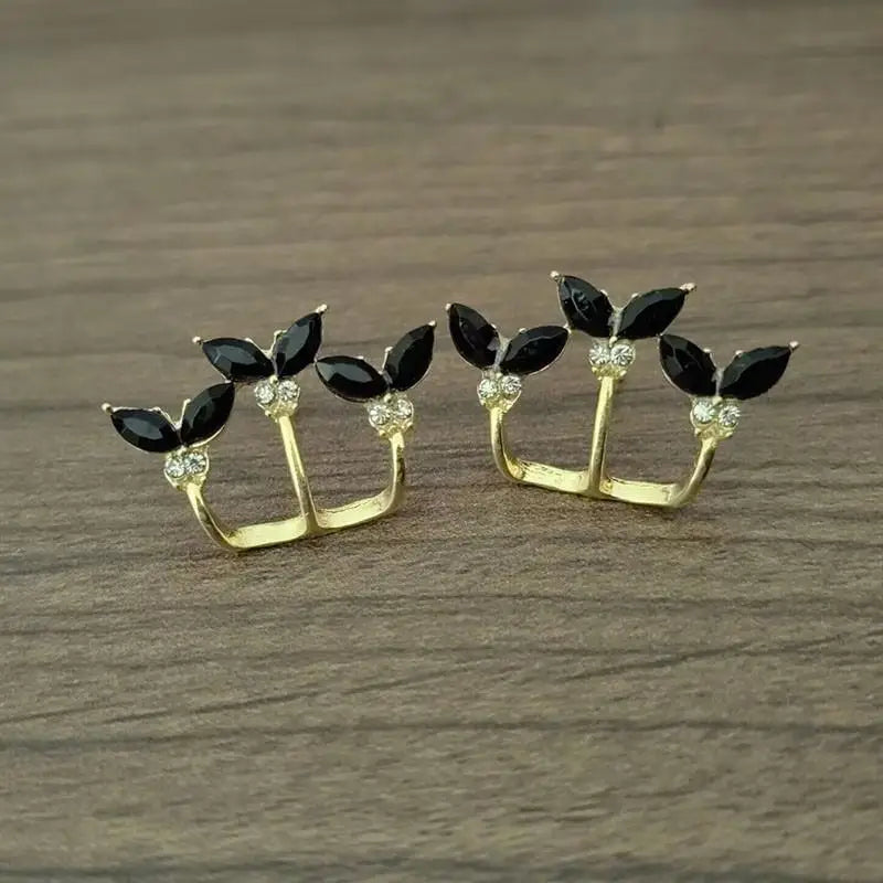 925 Silver Needle Green Flower Earrings For Women Korean Fashion Jewelry 2025 Trending Luxury Zircon Leaf Women's Stud Earrings--ANDROMEDA QUINNS | AURELLE'S-ANDROMEDA QUINNS | AURELLE'S