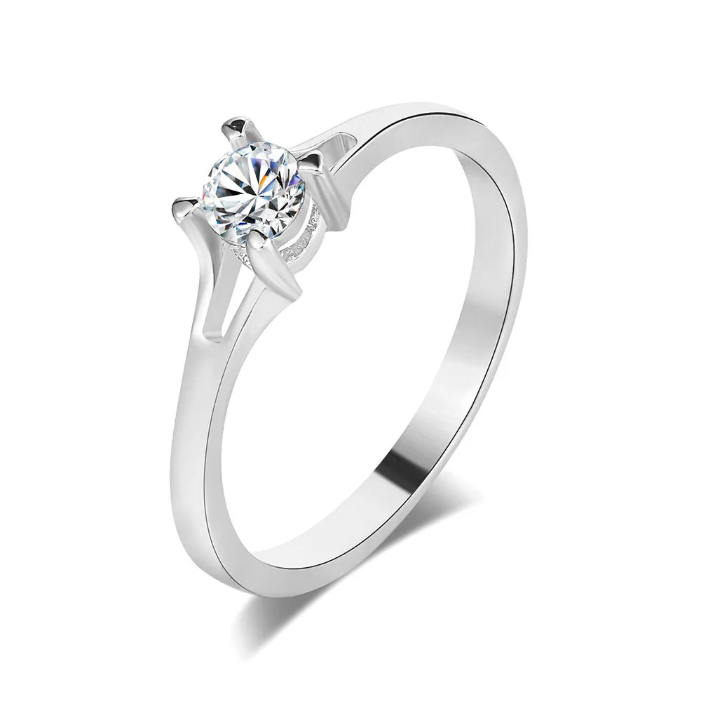 Classic Wedding Rings For Women Forever Simple Six Claws Zirconia Fashion Solitaire Engagement Marriage Gift Ring Jewelry KCR033--ANDROMEDA QUINNS | AURELLE'S-ANDROMEDA QUINNS | AURELLE'S