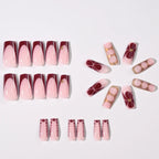 24Pcs Retro Flower Long Coffin French Fake Nails Caviar Bead Floral Gold Hollow Design Press On Nail Tips Y2k Acrylic False Nail--ANDROMEDA QUINNS | AURELLE'S-ANDROMEDA QUINNS | AURELLE'S