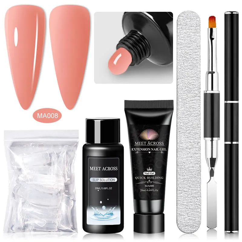 MEET ACROSS 5PCS/SET Extension Gel For Nails Finger Extension Gel Manicure Slip Solution Acrylic Nail Art Varnish DIY Tool--ANDROMEDA QUINNS | AURELLE'S-ANDROMEDA QUINNS | AURELLE'S