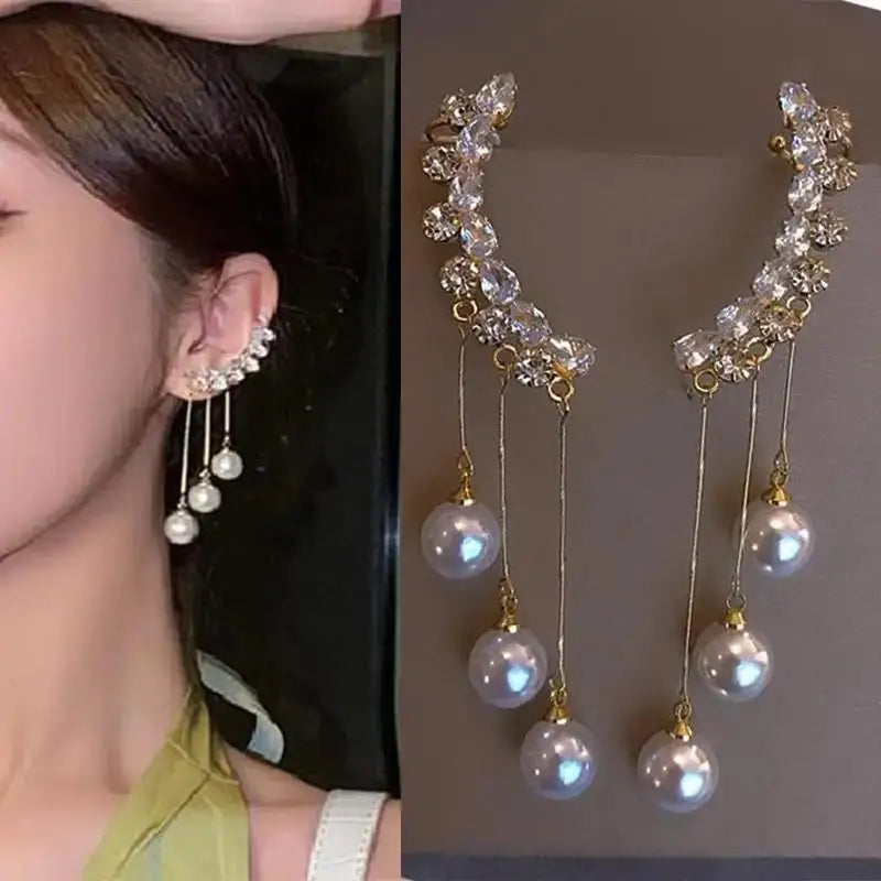 925 Silver Needle Blue Purple Butterfly Long Tassel Earrings For Women Jewelry 2025 Trending New Korean Crystal Drop Earrings--ANDROMEDA QUINNS | AURELLE'S-ANDROMEDA QUINNS | AURELLE'S