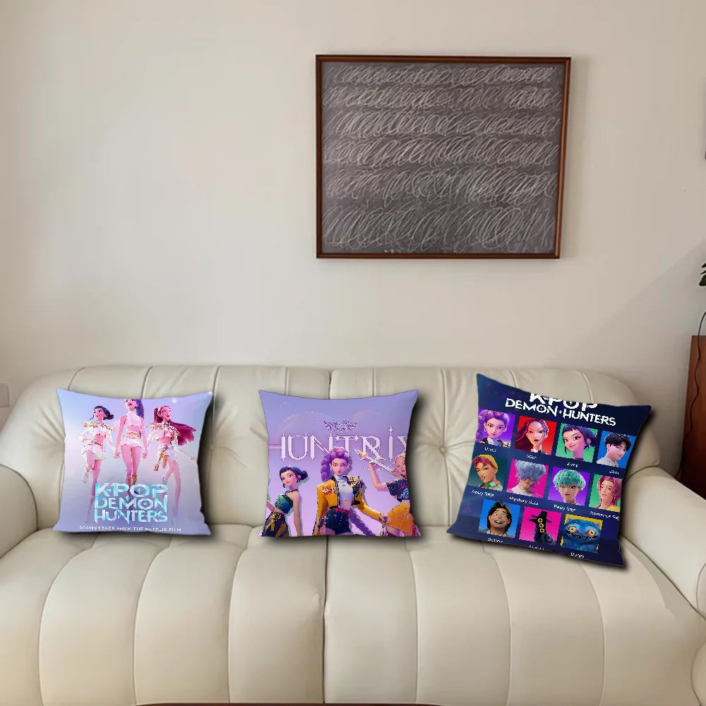 cushion Demon KPop Hunters cover Home Sofa living Room Office Coffee Shop Car Pillow Case