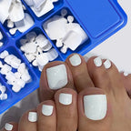 100pcs Fake Toenail Natural White Press On Toe Foot Full Cover Square Nails Art Tips Artificial Acrylic False Nail Manicure Tool--ANDROMEDA QUINNS | AURELLE'S-ANDROMEDA QUINNS | AURELLE'S