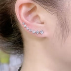 2 Gold Color Black White Gem 6 Rhinestone Ear Clip Earrings Women's Simple Fashion Personality Student Girl Party Business All-m--ANDROMEDA QUINNS | AURELLE'S-ANDROMEDA QUINNS | AURELLE'S