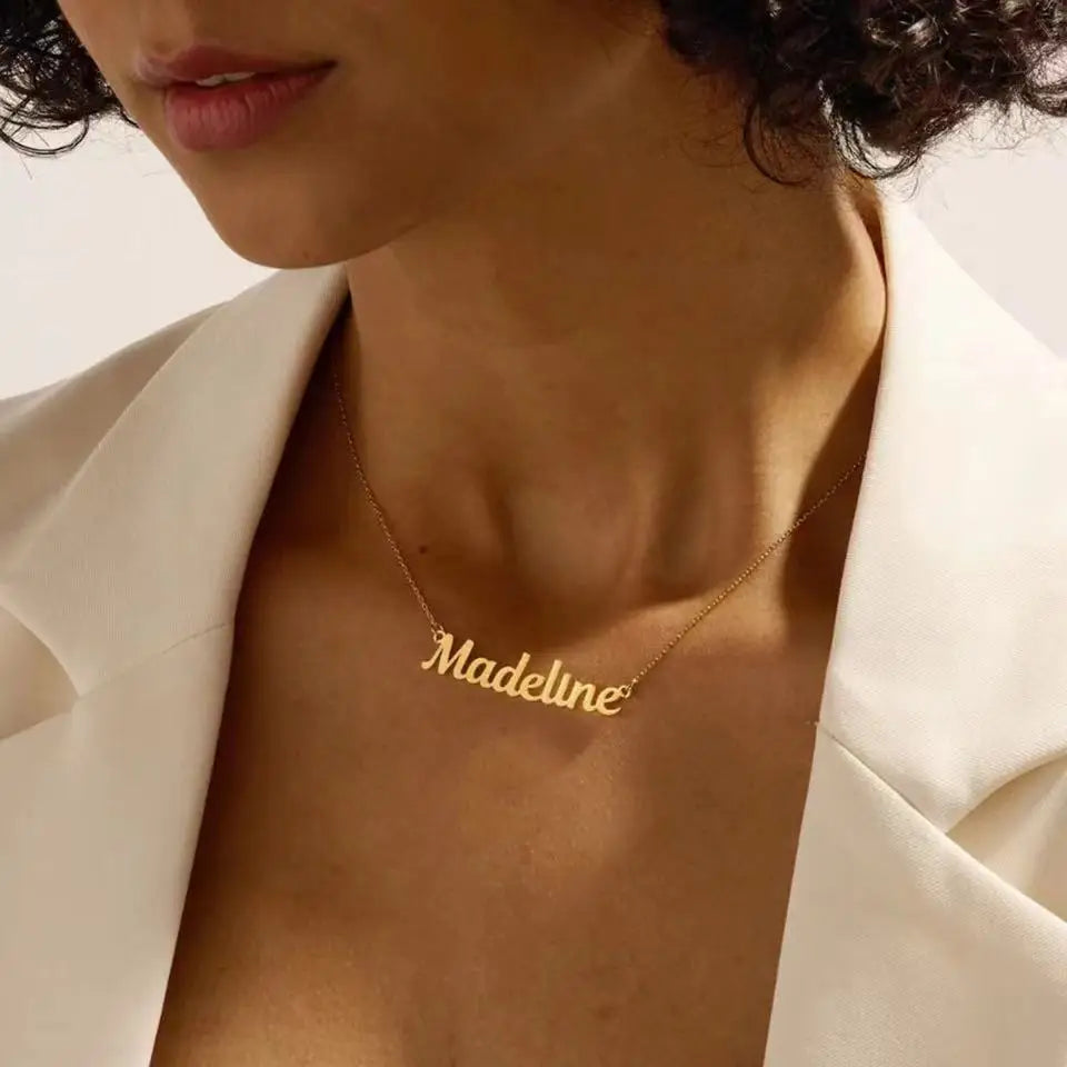 Customized Name Letter Necklace Personalized Stainless Steel Simple Pendant Clavicle Chain Women's Jewelry Valentine's Day Gift--ANDROMEDA QUINNS | AURELLE'S-ANDROMEDA QUINNS | AURELLE'S