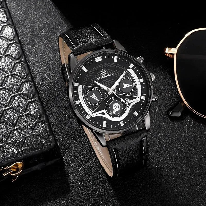 3PCS Set Men Watch Minimalist Men's Fashion Ultra Thin Watches Simple Men Business Leather Quartz Wristwatch Relogio Masculino--ANDROMEDA QUINNS | AURELLE'S-ANDROMEDA QUINNS | AURELLE'S