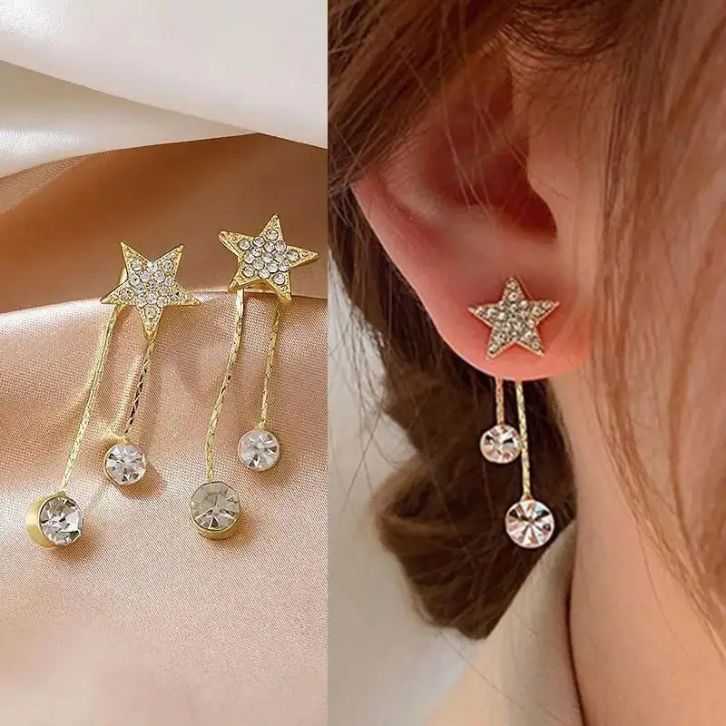 925 Silver Needle Blue Purple Butterfly Long Tassel Earrings For Women Jewelry 2025 Trending New Korean Crystal Drop Earrings--ANDROMEDA QUINNS | AURELLE'S-ANDROMEDA QUINNS | AURELLE'S