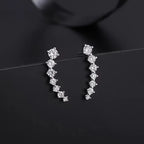 2 Gold Color Black White Gem 6 Rhinestone Ear Clip Earrings Women's Simple Fashion Personality Student Girl Party Business All-m--ANDROMEDA QUINNS | AURELLE'S-ANDROMEDA QUINNS | AURELLE'S