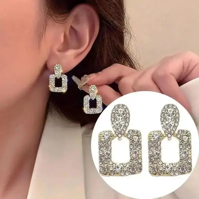 925 Silver Needle Korean Fashion Purple Crystal Heart Drop Earrings For Women Jewelry 2025 Trending New Luxury Women's Earrings--ANDROMEDA QUINNS | AURELLE'S-ANDROMEDA QUINNS | AURELLE'S