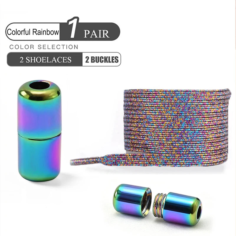 1Pair/2Pairs/4Pairs No Tie Shoe Laces Colorful Buckle Shoelaces Pearl Light Colorful Fashion Without Ties Elastic Laces Sneaker--ANDROMEDA QUINNS | AURELLE'S-ANDROMEDA QUINNS | AURELLE'S
