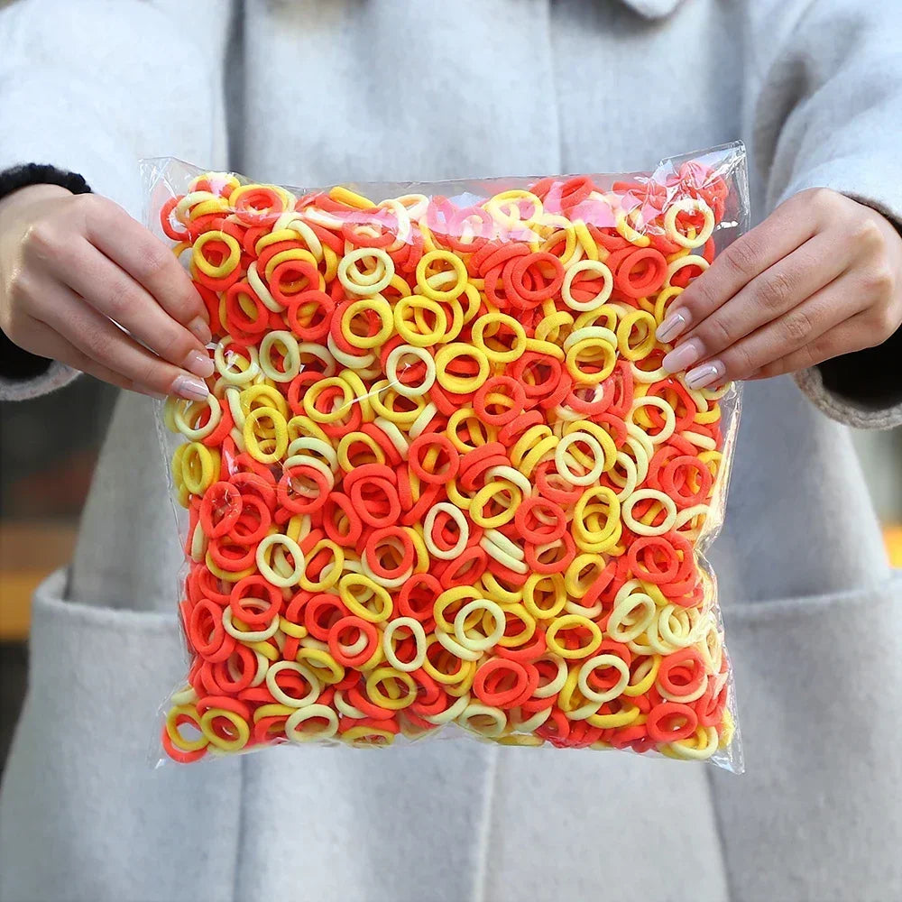 50Pcs/bag Colorful Basic Nylon Ealstic Hair Ties for Girls Ponytail Hold Scrunchie Rubber Band Kid Fashion Hair Accessories--ANDROMEDA QUINNS | AURELLE'S-ANDROMEDA QUINNS | AURELLE'S