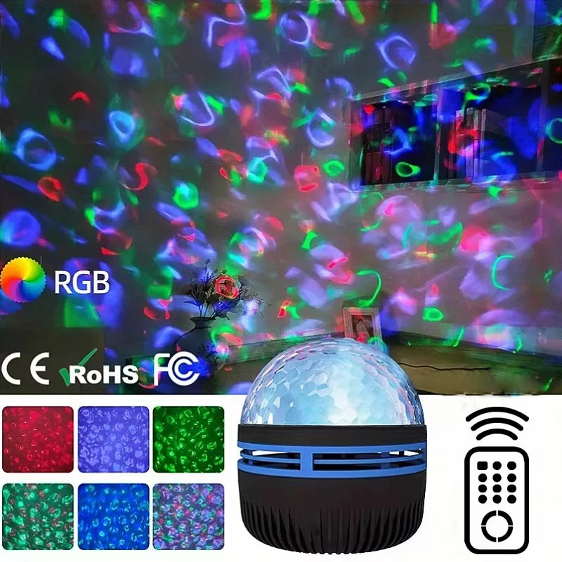 1pc Star Projector, Galaxy Projector, Water Ocean Wave Projector For Bedroom Night Light  Room Decor With 7-Colors Patterns--ANDROMEDA QUINNS | AURELLE'S-ANDROMEDA QUINNS | AURELLE'S