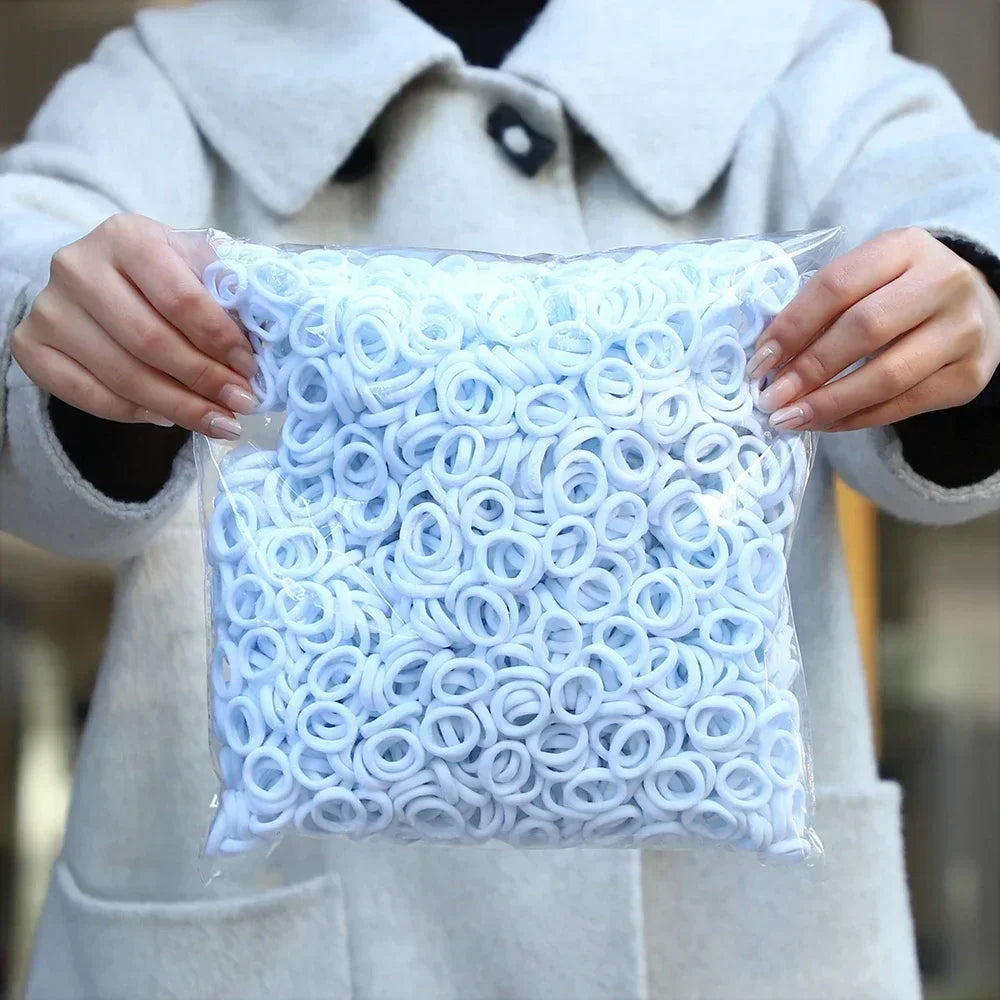 50Pcs/bag Colorful Basic Nylon Ealstic Hair Ties for Girls Ponytail Hold Scrunchie Rubber Band Kid Fashion Hair Accessories--ANDROMEDA QUINNS | AURELLE'S-ANDROMEDA QUINNS | AURELLE'S