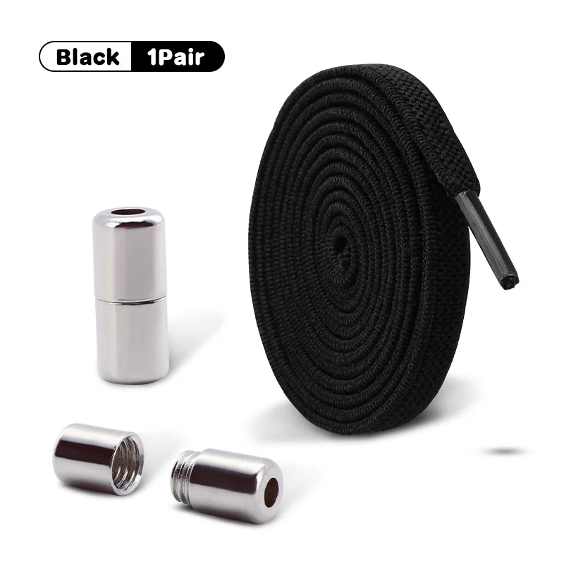 1Pair Elastic Laces Sneakers No Tie Shoe laces Capsule Lock Shoelaces Without ties Kids Adult 0.6cm Flat Shoelace for Shoes--ANDROMEDA QUINNS | AURELLE'S-ANDROMEDA QUINNS | AURELLE'S