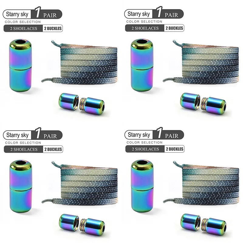 1Pair/2Pairs/4Pairs No Tie Shoe Laces Colorful Buckle Shoelaces Pearl Light Colorful Fashion Without Ties Elastic Laces Sneaker--ANDROMEDA QUINNS | AURELLE'S-ANDROMEDA QUINNS | AURELLE'S
