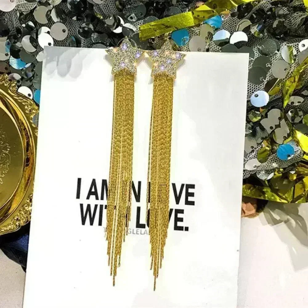 Exquisite Blue Drop-shaped Crystal Pendant Earrings For Women Fashion Personalized Daily Accessories Party Jewelry Birthday Gift--ANDROMEDA QUINNS | AURELLE'S-ANDROMEDA QUINNS | AURELLE'S