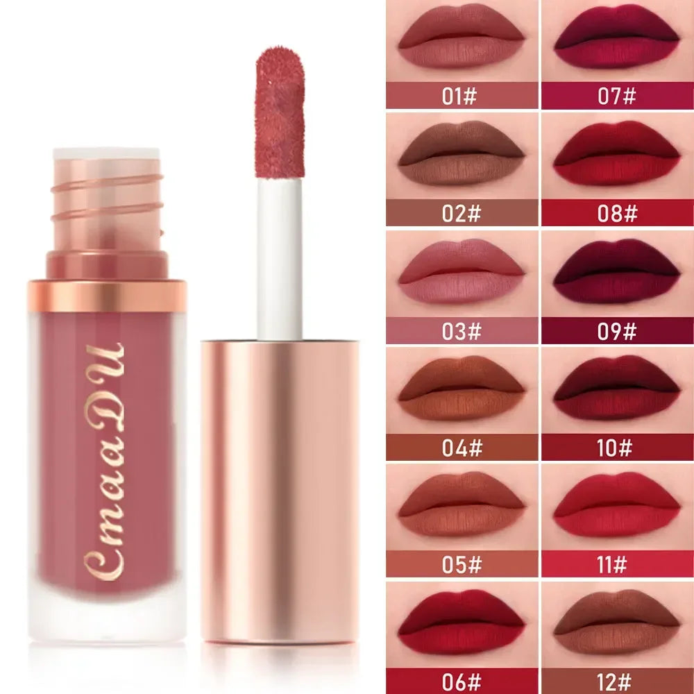 1pcs Waterproof Matte Velvet Lip Glaze Moisturizing Long Lasting Non-stick Cup Not Easy To Fade Lip Gloss Lipstick Makeup--ANDROMEDA QUINNS | AURELLE'S-ANDROMEDA QUINNS | AURELLE'S