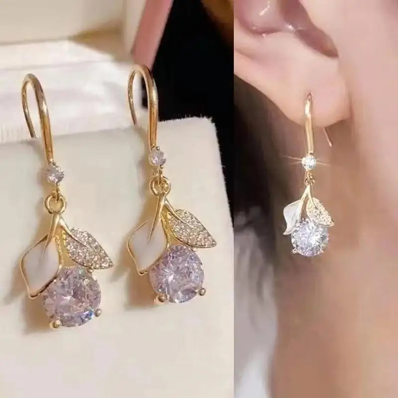 925 Silver Needle Purple Butterfly Long Tassel Earrings For Women Jewelry 2025 Trending Korean Fashion Luxury Crystal Earrings--ANDROMEDA QUINNS | AURELLE'S-ANDROMEDA QUINNS | AURELLE'S