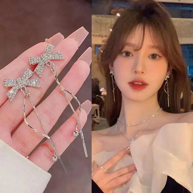 925 Silver Needle Purple Butterfly Long Tassel Earrings For Women Jewelry 2025 Trending Korean Fashion Luxury Crystal Earrings--ANDROMEDA QUINNS | AURELLE'S-ANDROMEDA QUINNS | AURELLE'S