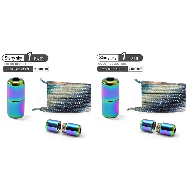 1Pair/2Pairs/4Pairs No Tie Shoe Laces Colorful Buckle Shoelaces Pearl Light Colorful Fashion Without Ties Elastic Laces Sneaker--ANDROMEDA QUINNS | AURELLE'S-ANDROMEDA QUINNS | AURELLE'S